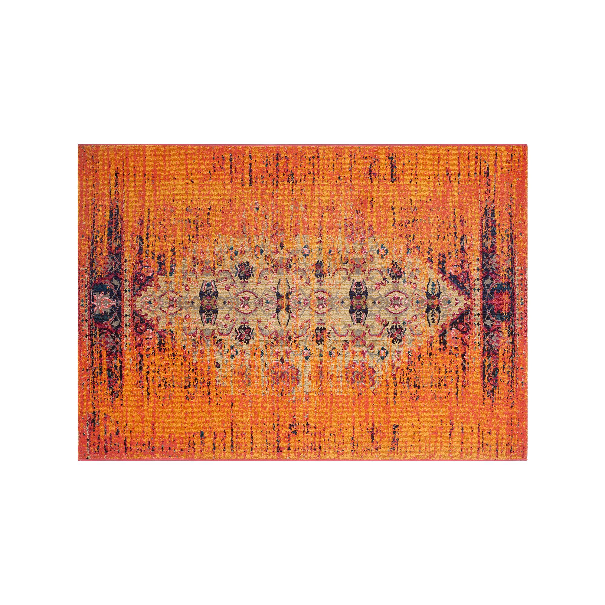 Safavieh Monaco Distressed Orange Geometric Rug, Orange Team