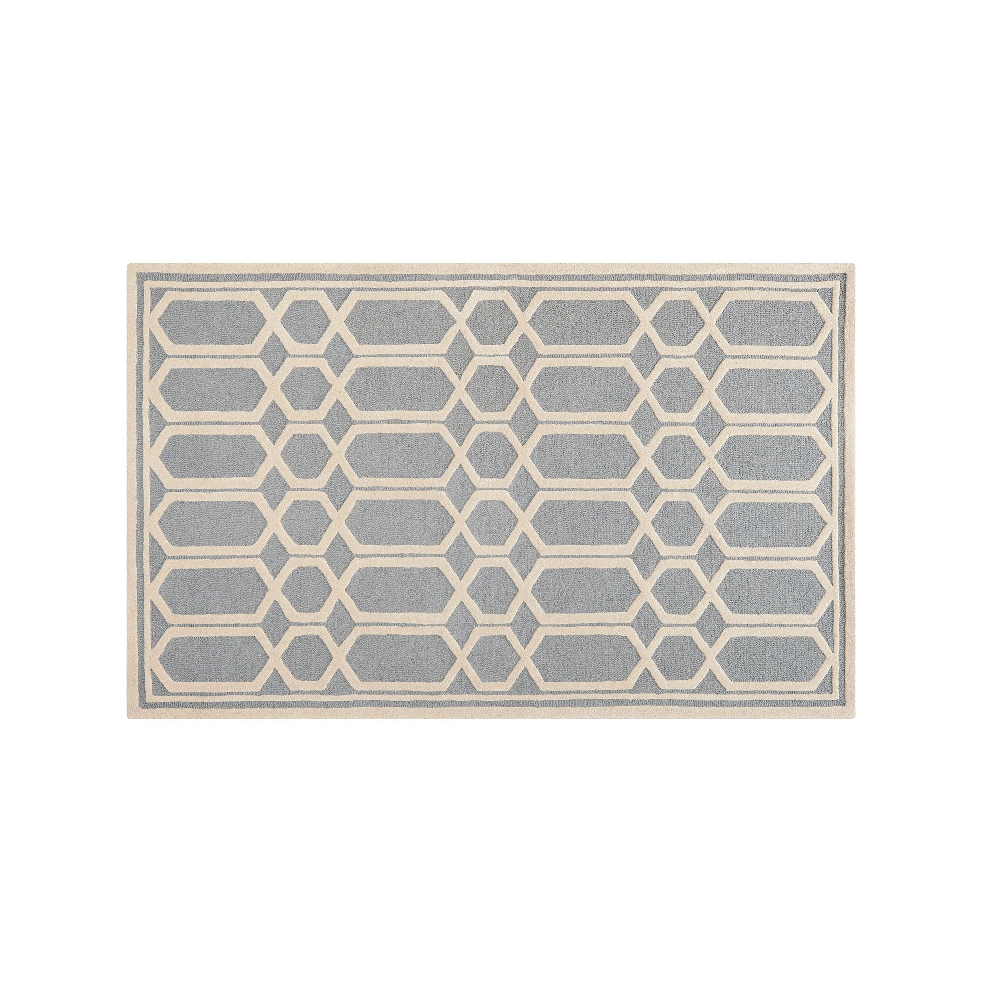 Safavieh Cambridge Lattice Link Wool Rug, Silver Ivory
