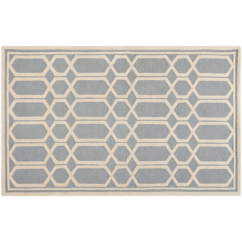 Safavieh Cambridge Lattice Link Wool Rug, Silver, 6X9 Ft