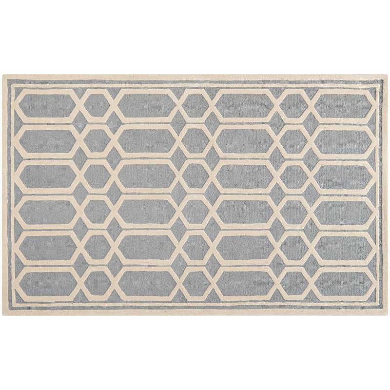 Safavieh Cambridge Lattice Link Wool Rug, Silver, 6X9 Ft