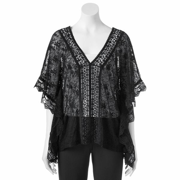 Candie's® Lace Poncho Top