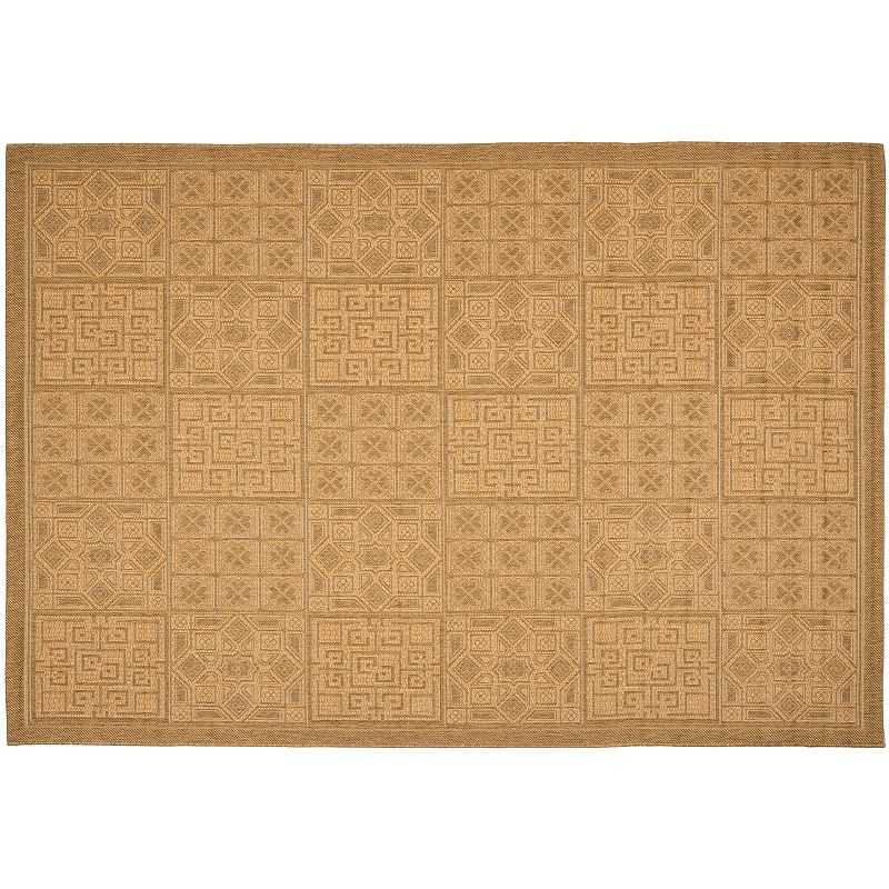 Safavieh Courtyard Tile Indoor Outdoor Patio Rug, Yellow, 8X11 Ft