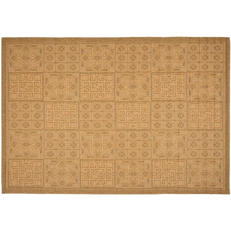 Safavieh Courtyard Tile Indoor Outdoor Patio Rug, Yellow, 8X11 Ft