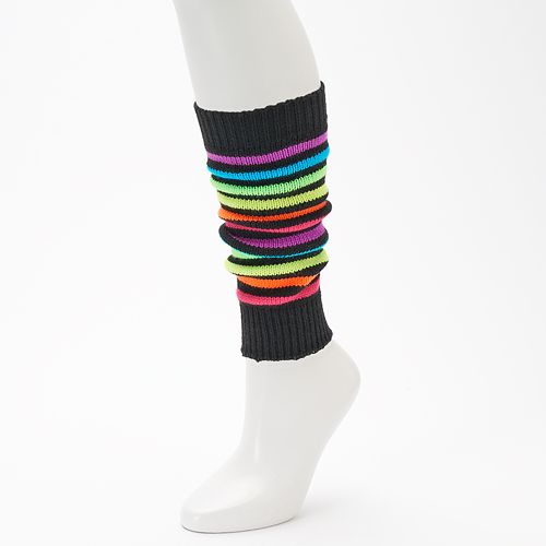 Rainbow Stripe Leg Warmers — Girls 7-14
