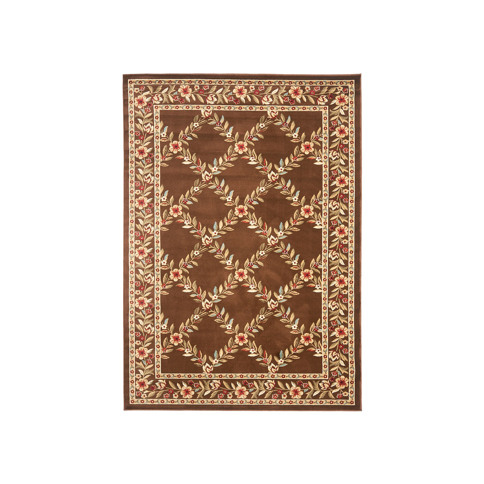 Safavieh Lyndhurst Framed Lattice Floral Rug, Brown