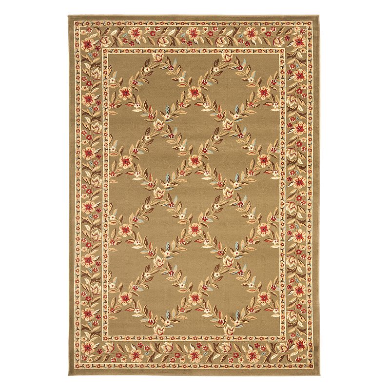 Safavieh Lyndhurst Framed Floral Rug, Green, 8X11 Ft