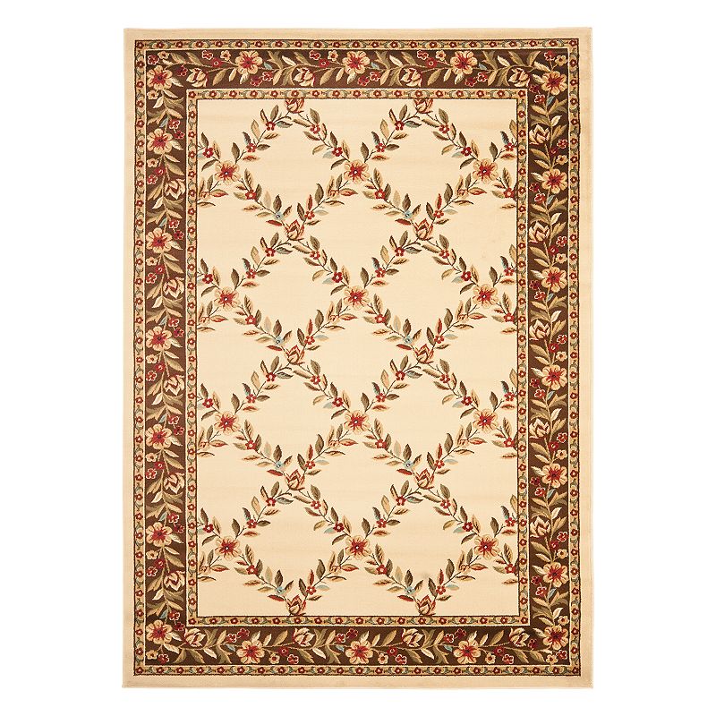 Safavieh Lyndhurst Framed Floral Rug, White, 8X11 Ft