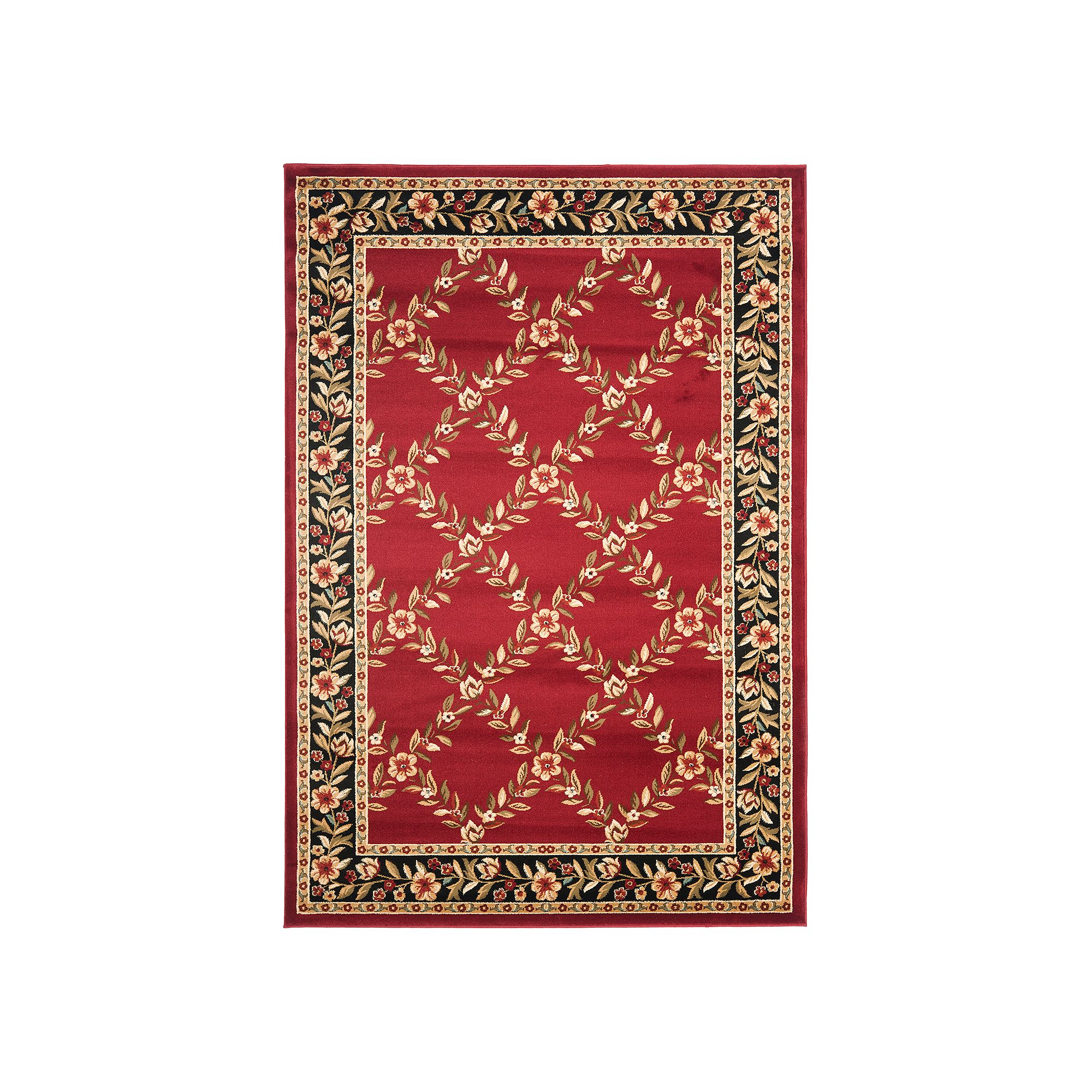Safavieh Lyndhurst Framed Lattice Floral Rug, Red Black