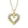 1/10 Carat T.W. Diamond 14k Gold Over Sterling Silver Heart Pendant Necklace