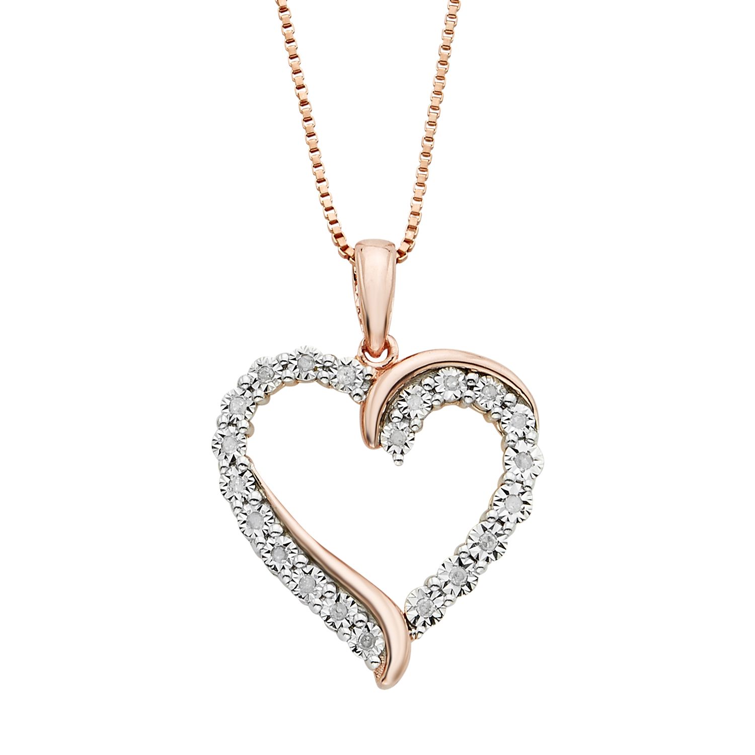 gold heart necklace for women