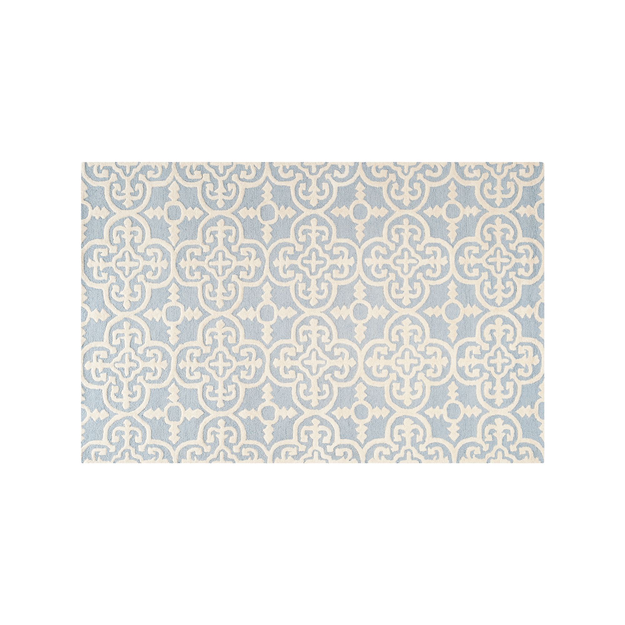Safavieh Cambridge Ornate Clover Wool Rug, Light Blue Ivory