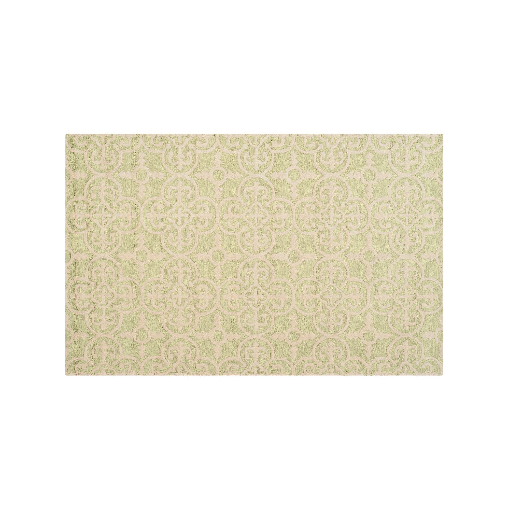 Safavieh Cambridge Ornate Clover Wool Rug, Light Green Ivory