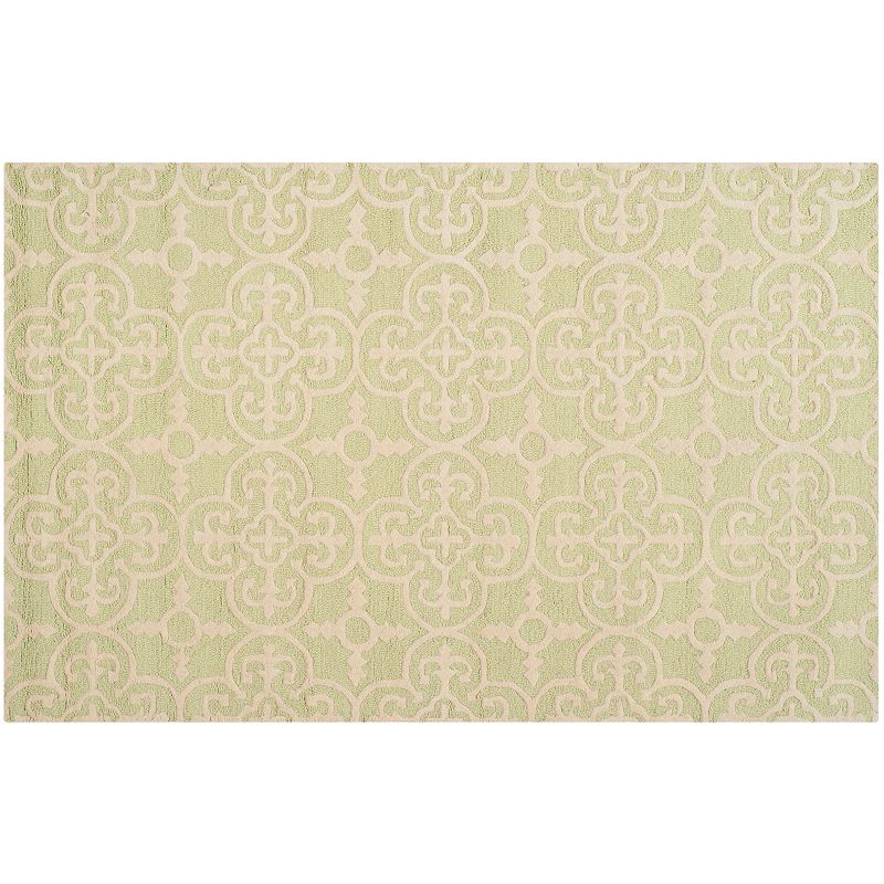 Safavieh Cambridge Ornate Clover Wool Rug, Lt Green, 4X6 Ft