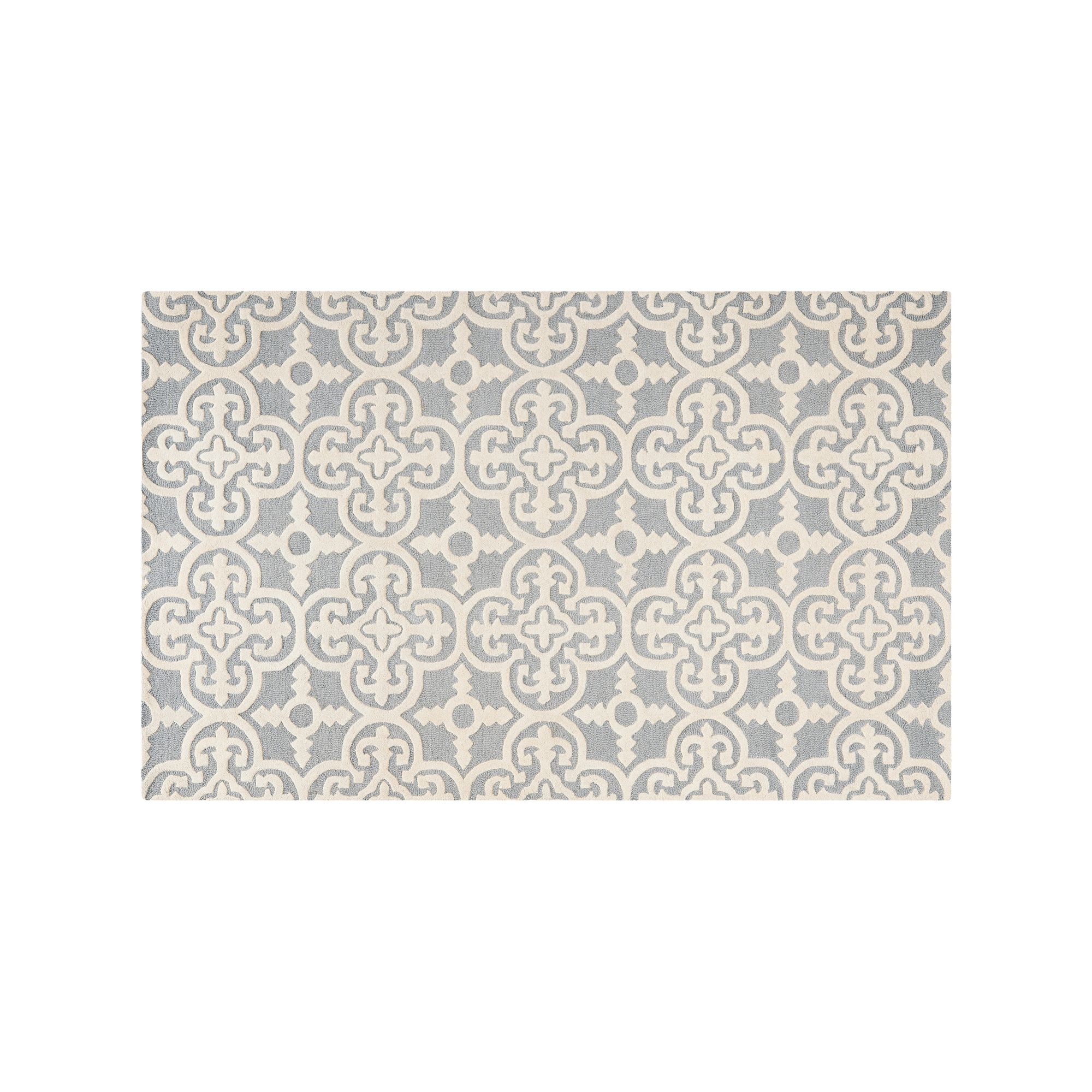 Safavieh Cambridge Ornate Clover Wool Rug, Silver Ivory