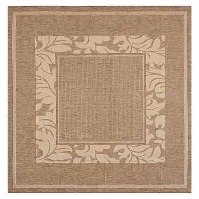 Safavieh Courtyard Leaves Framed Indoor Outdoor Rug