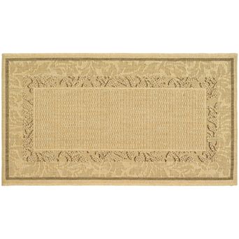 Safavieh Courtyard Leaves Framed Indoor Outdoor Rug