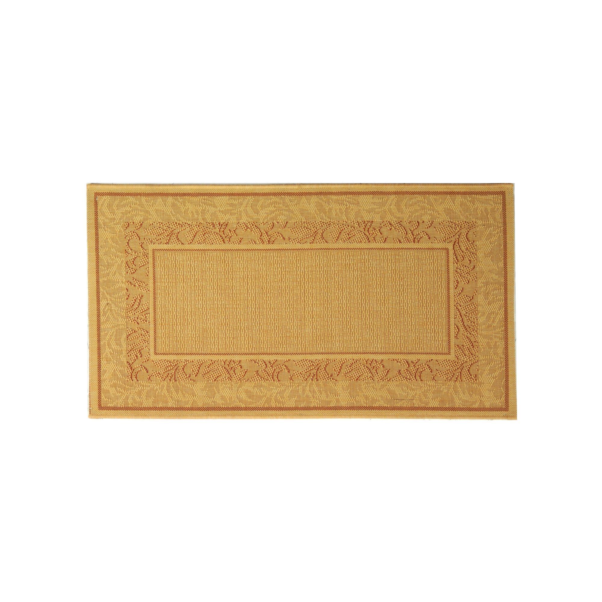 Safavieh Courtyard Leaves Framed Indoor Outdoor Rug, Natural Terracotta