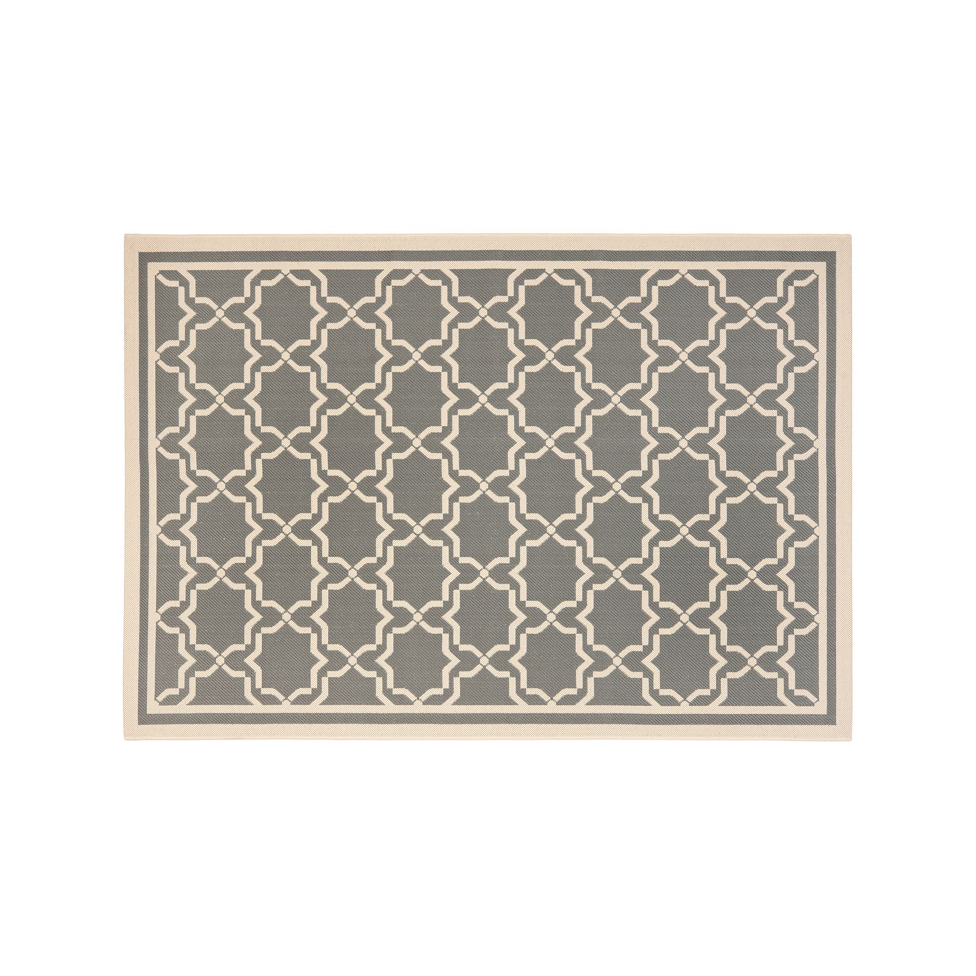 Safavieh Courtyard Geometric Lattice Indoor Outdoor Rug, Grey Beige