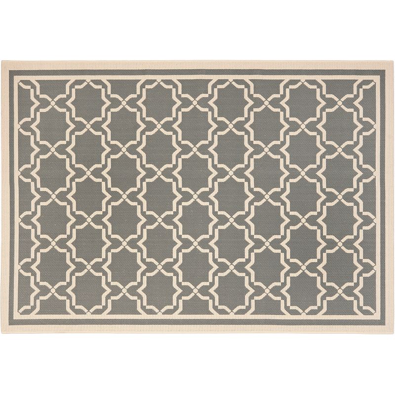 Safavieh Courtyard Geometric Lattice Indoor Outdoor Rug, Grey, 6.5X9.5 Ft