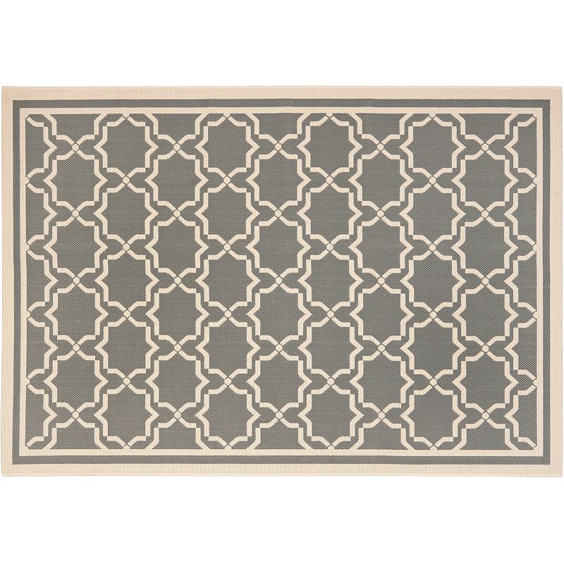 Safavieh Courtyard Geometric Lattice Indoor Outdoor Rug, Grey, 6.5X9.5 Ft