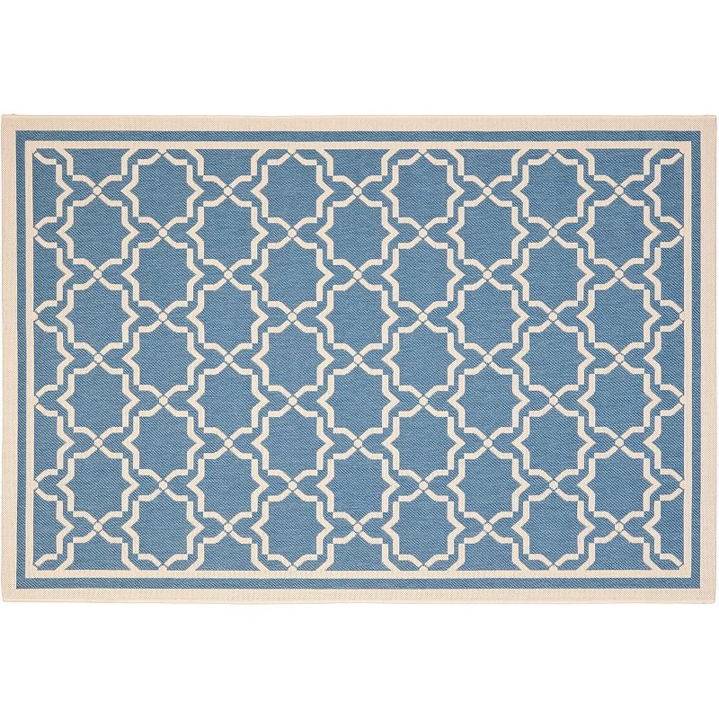 Safavieh Courtyard Geometric Lattice Indoor Outdoor Rug, Blue, 8X11 Ft