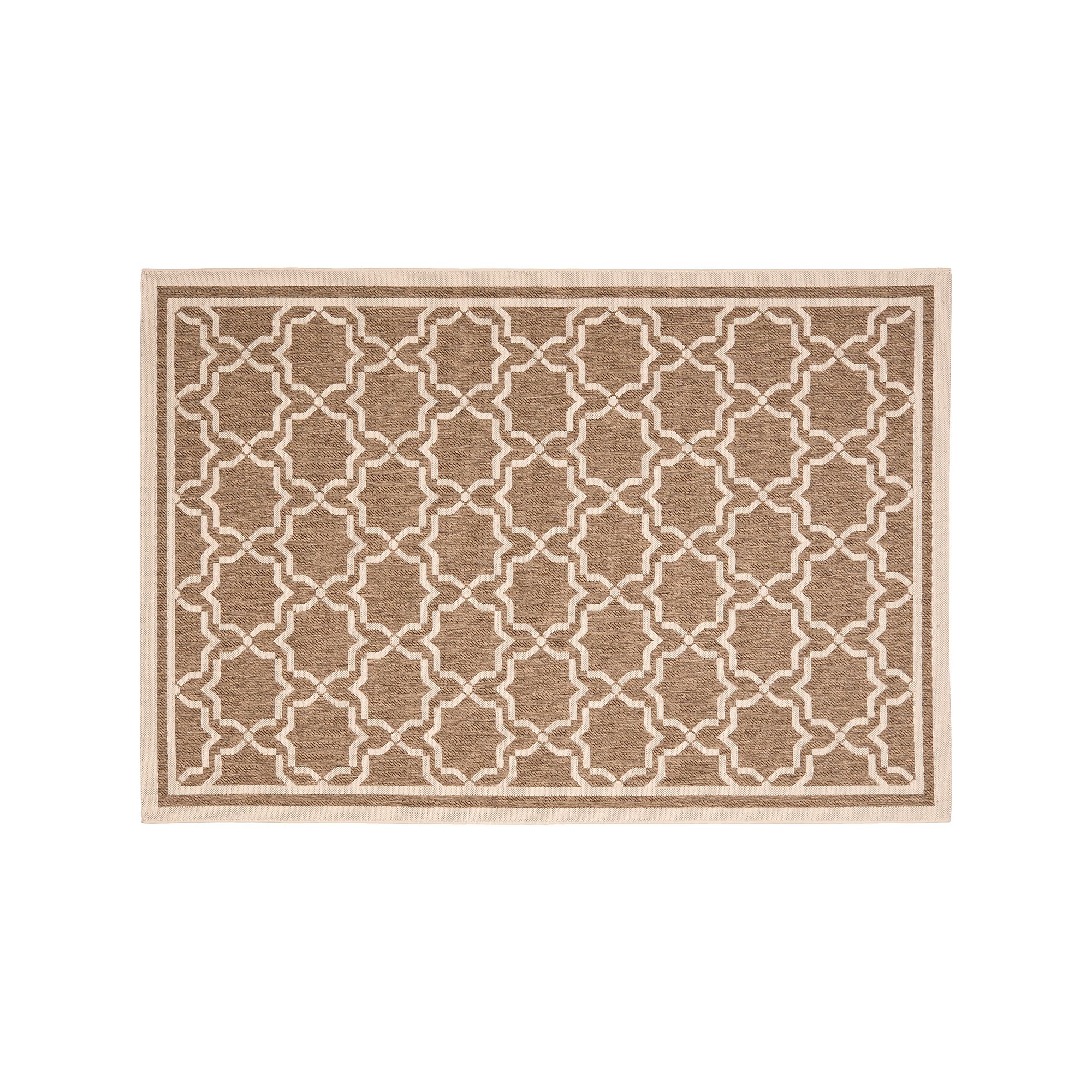 Safavieh Courtyard Geometric Lattice Indoor Outdoor Rug, Brown Bone