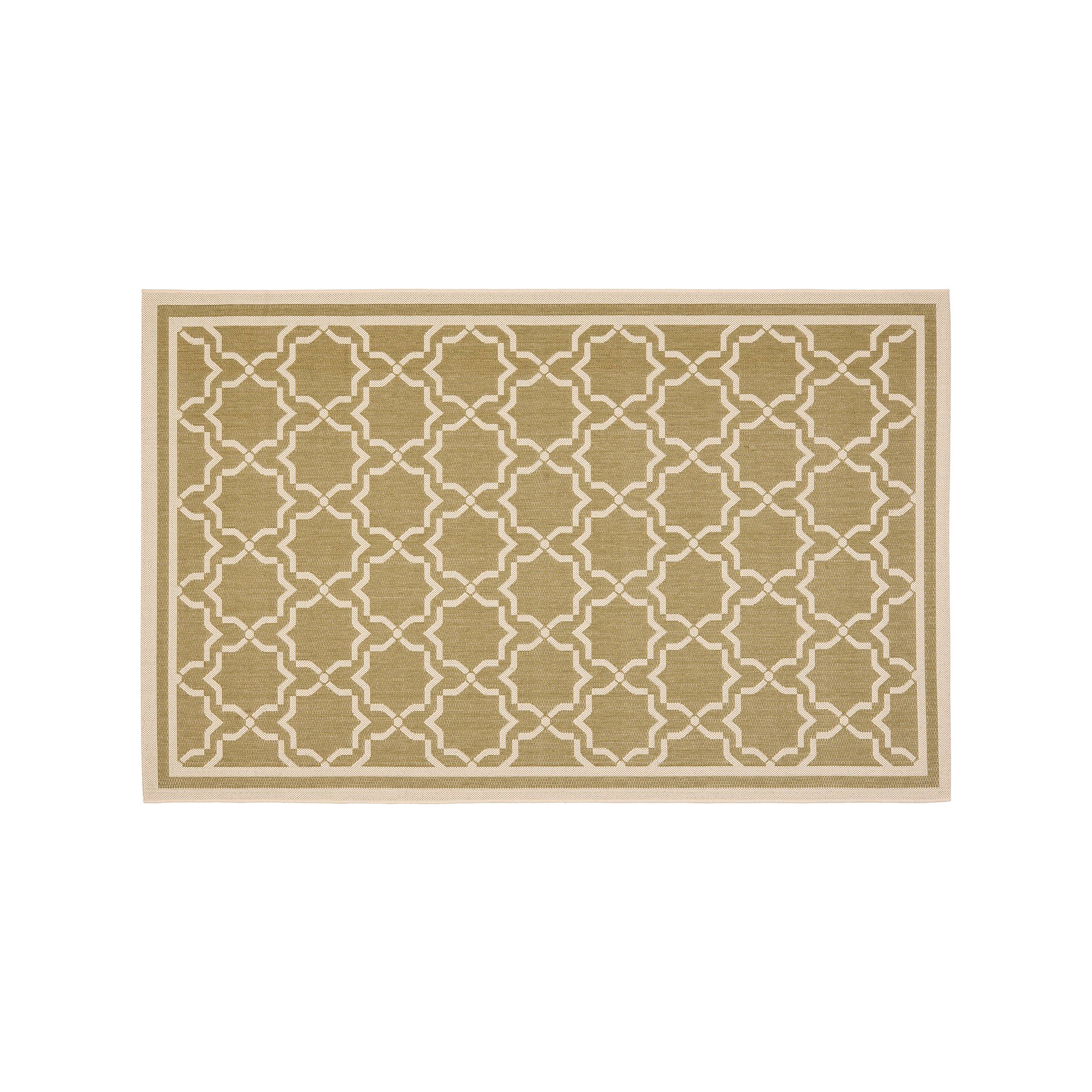 Safavieh Courtyard Geometric Lattice Indoor Outdoor Rug, Green Beige