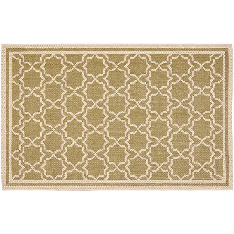 Safavieh Courtyard Geometric Lattice Indoor Outdoor Rug, Green, 6.5X9.5 Ft