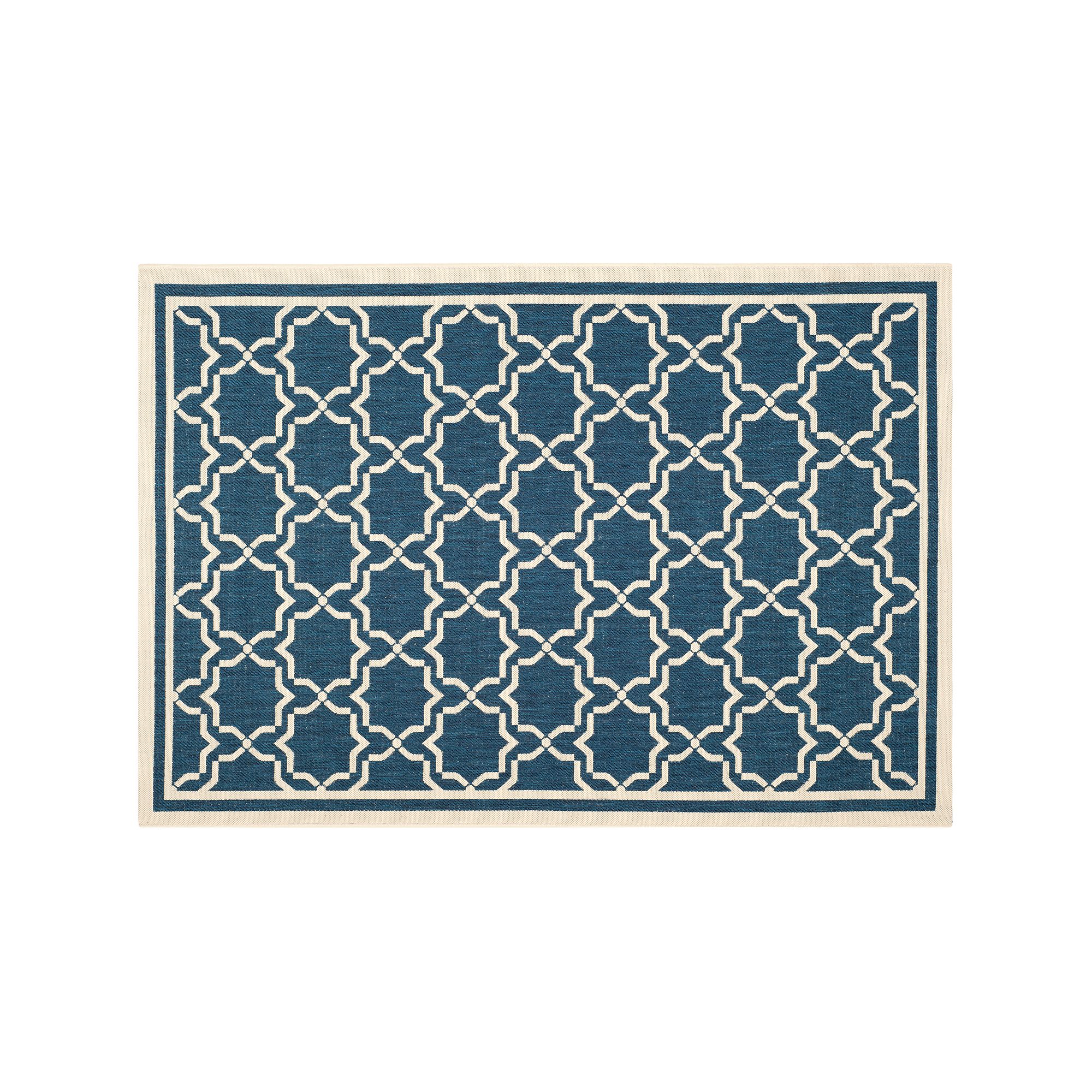 Safavieh Courtyard Geometric Lattice Indoor Outdoor Rug, Navy Beige