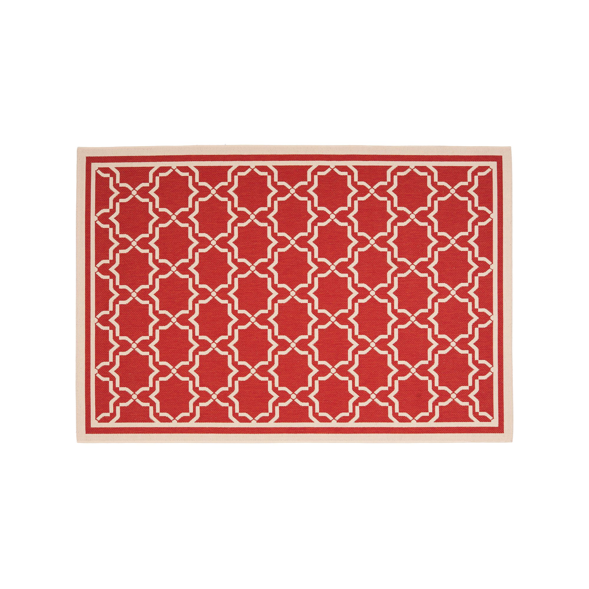 Safavieh Courtyard Geometric Lattice Indoor Outdoor Rug, Red Ivory