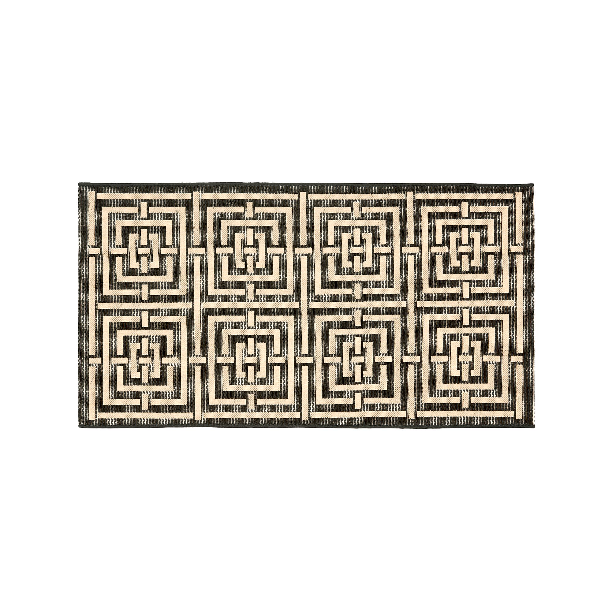 Safavieh Courtyard Geometric Indoor Outdoor Rug, Black Bone