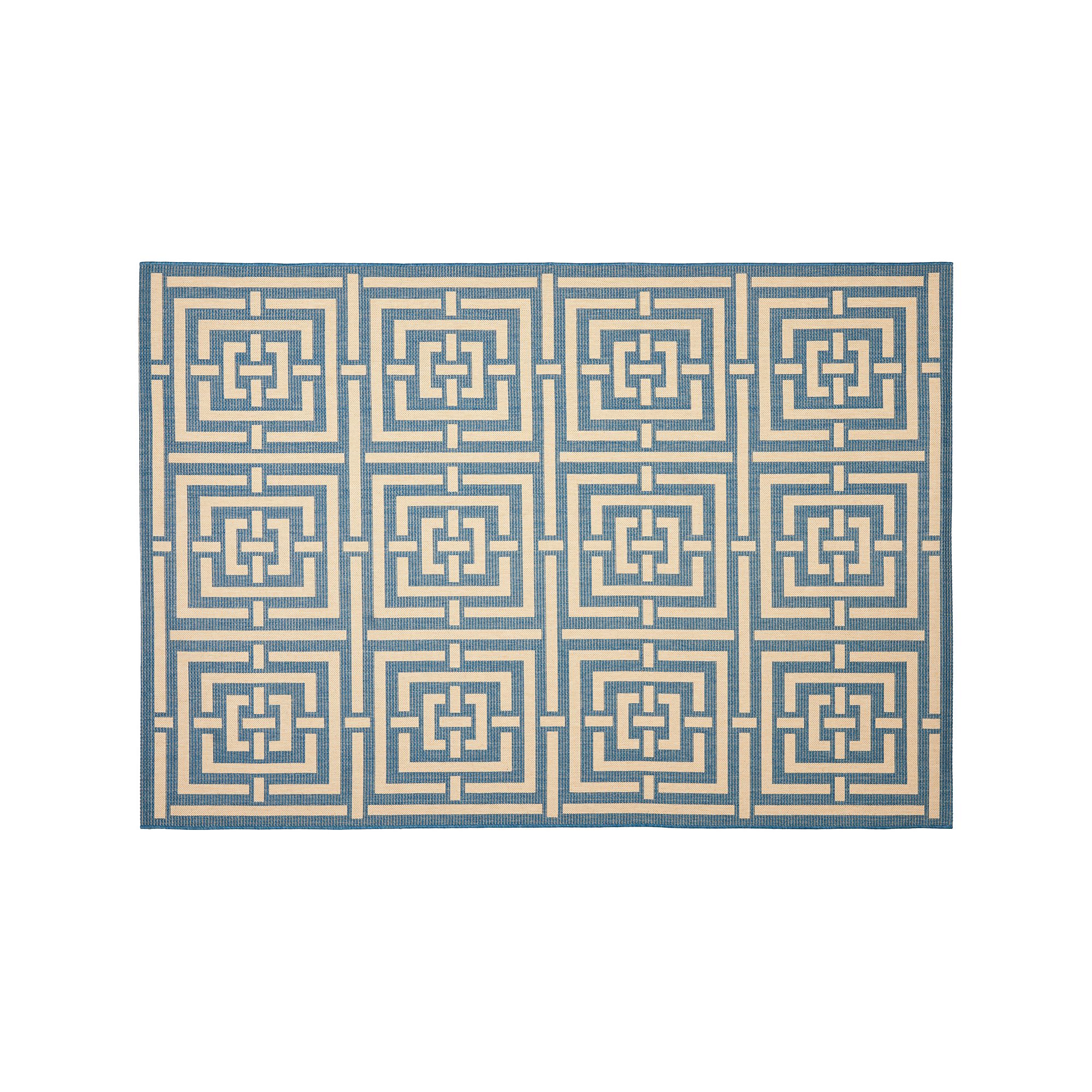Safavieh Courtyard Geometric Indoor Outdoor Rug, Blue Bone