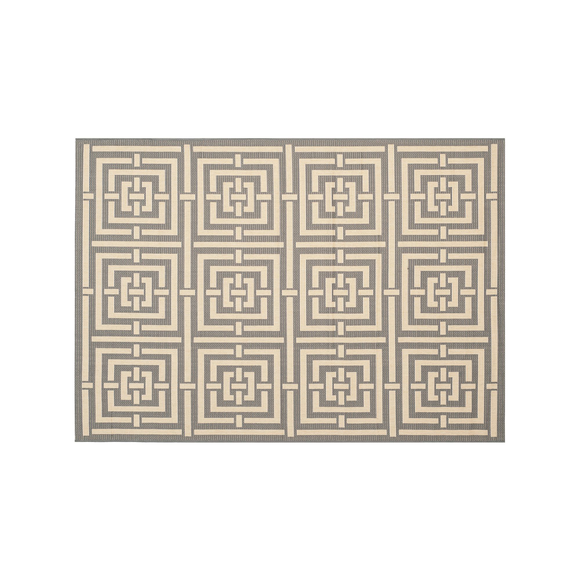 Safavieh Courtyard Geometric Indoor Outdoor Rug, Gray Ivory