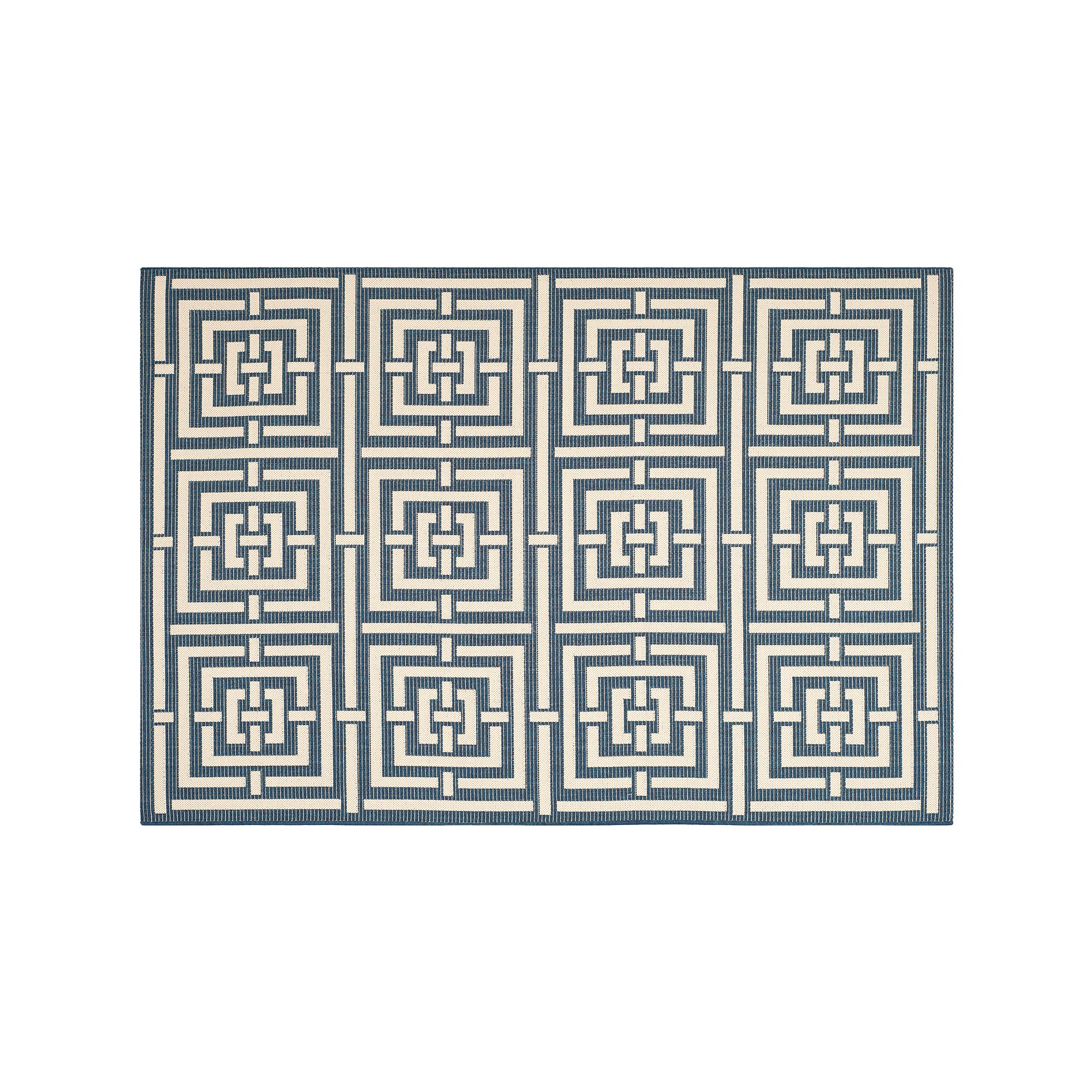 Safavieh Courtyard Geometric Indoor Outdoor Rug, Navy Beige