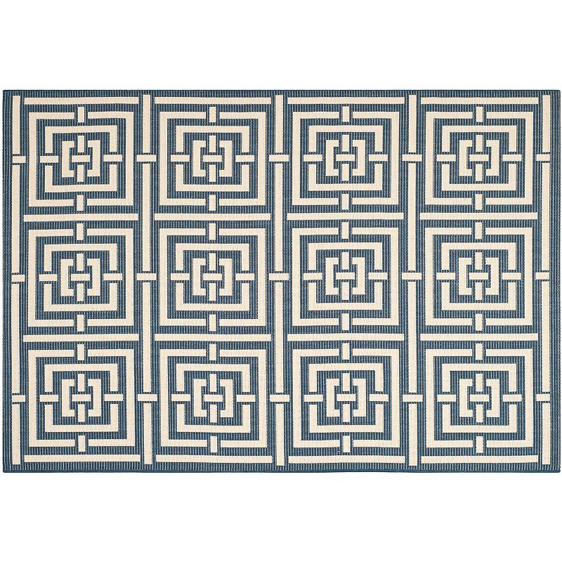 Safavieh Courtyard Geometric Indoor Outdoor Rug, Blue, 8X11 Ft
