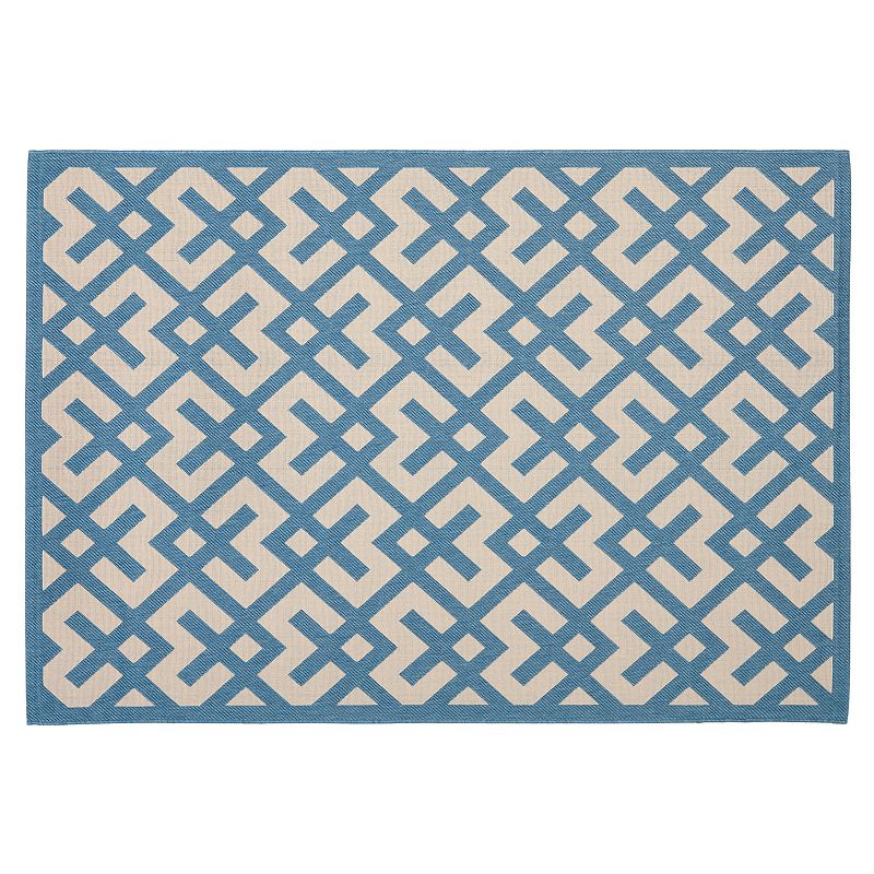 Safavieh Courtyard Geometric Indoor Outdoor Rug, Beig/Green, 6.5X9.5 Ft