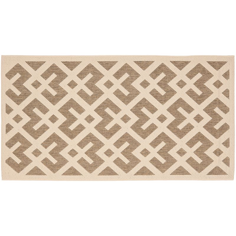 Safavieh Courtyard Geometric Indoor Outdoor Rug, Brown, 8X11 Ft