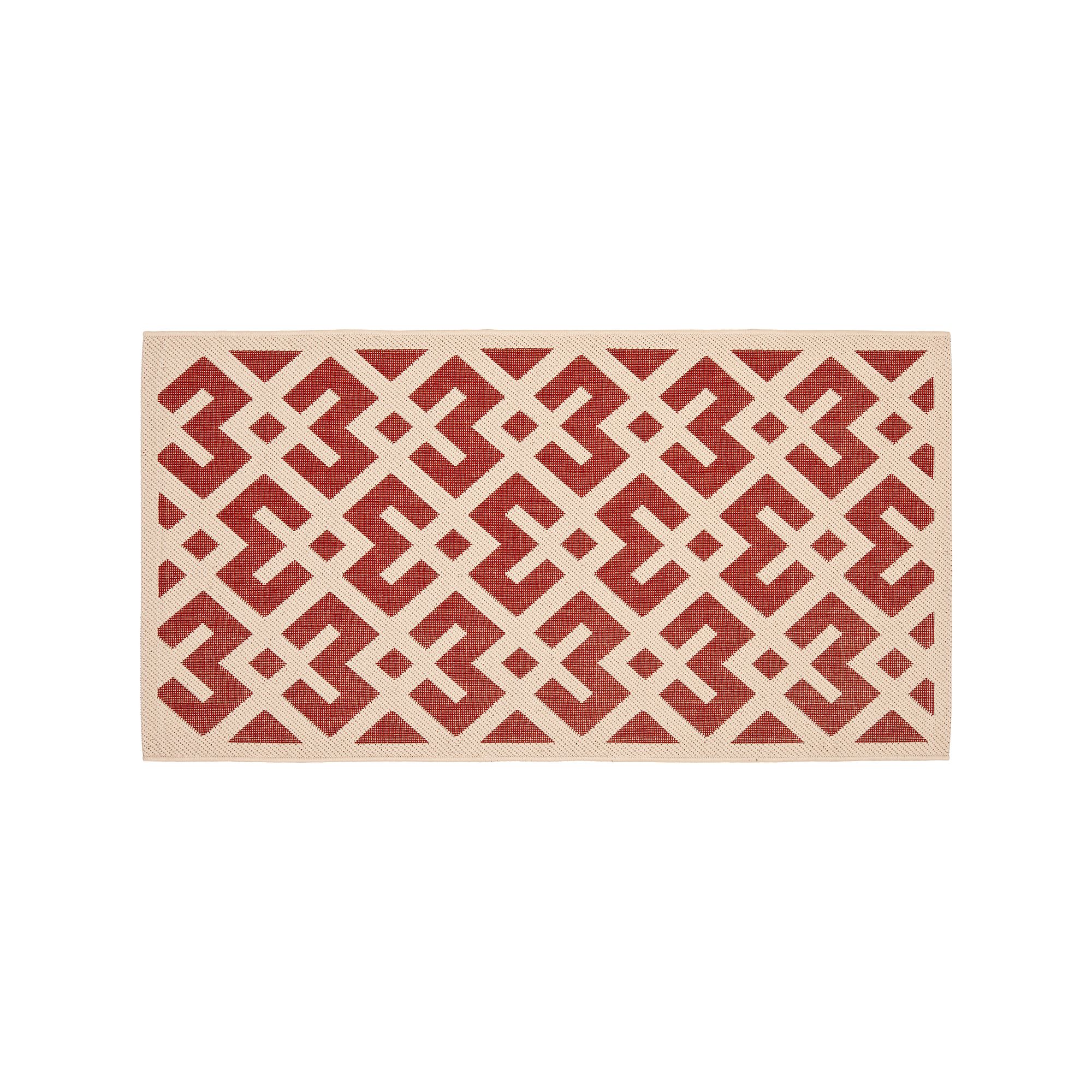Safavieh Courtyard Geometric Indoor Outdoor Rug, Red Ivory