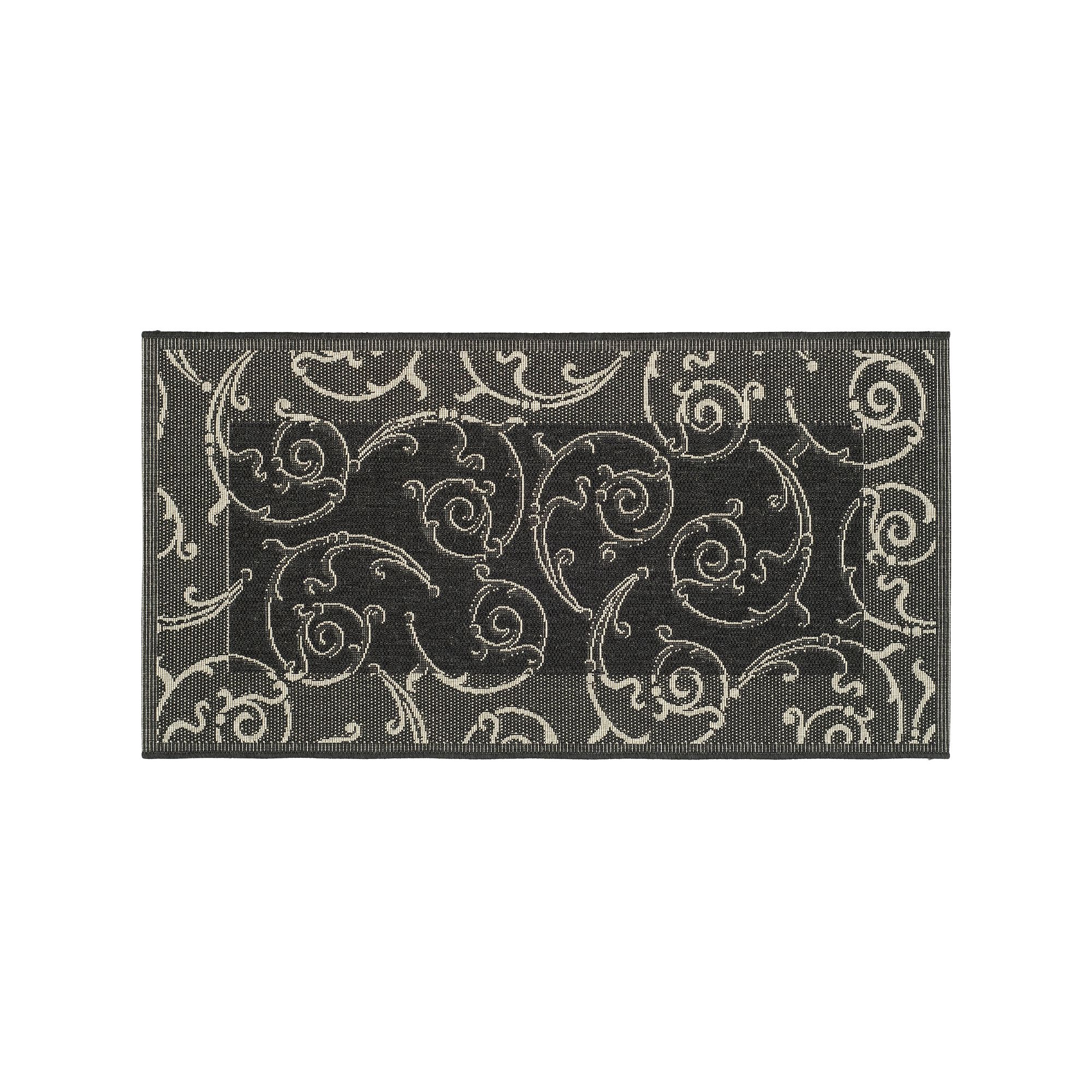 Safavieh Courtyard Swirl Indoor Outdoor Rug, Black Sand