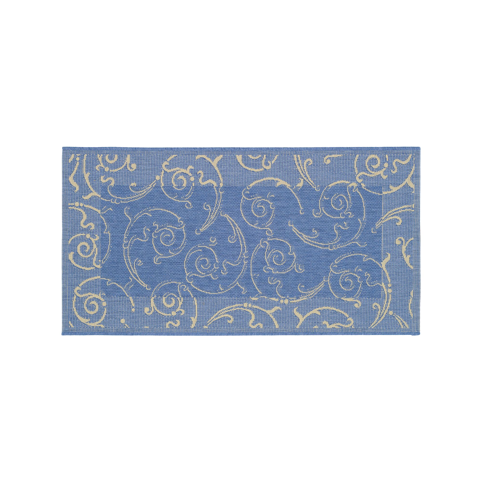 Safavieh Courtyard Swirl Indoor Outdoor Rug, Blue Natural