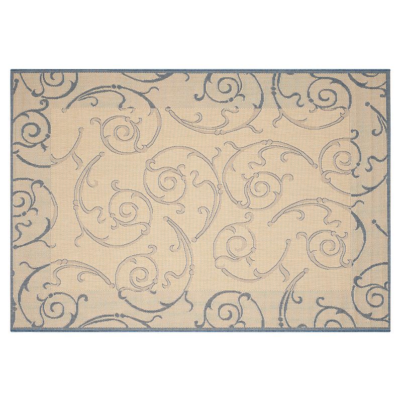 Safavieh Courtyard Swirl Indoor Outdoor Rug, Beig/Green, 8X11 Ft