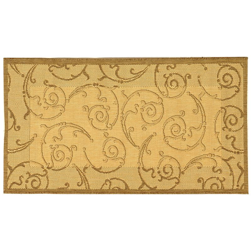 Safavieh Courtyard Swirl Indoor Outdoor Rug, Beig/Green, 8X11 Ft