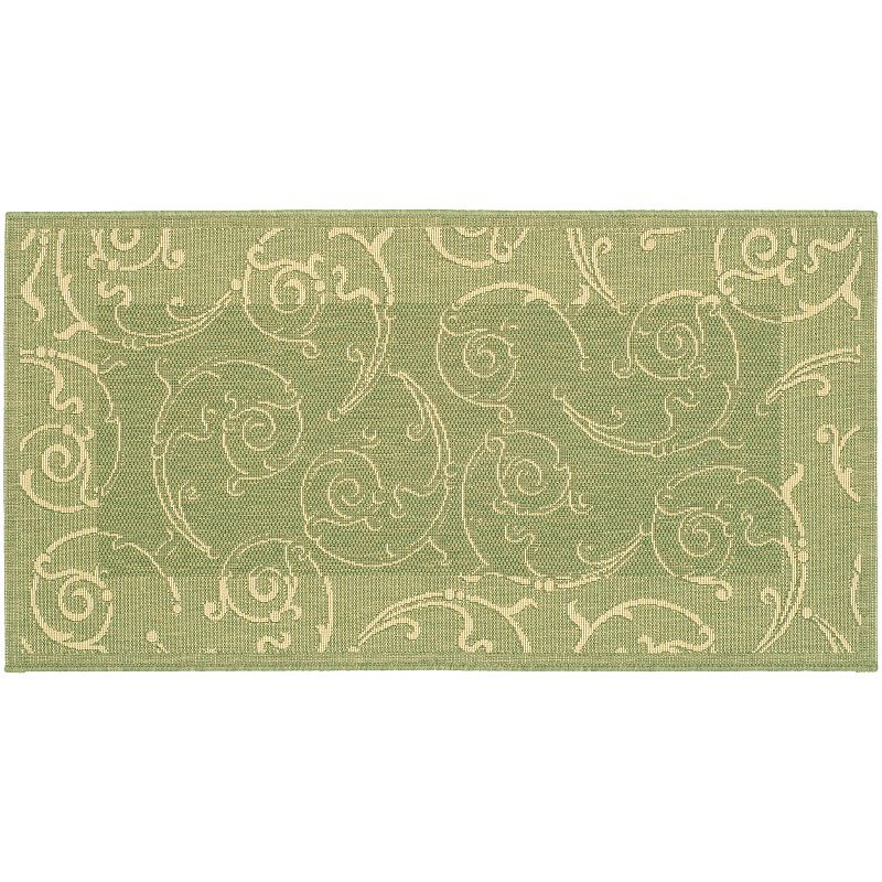 Safavieh Courtyard Swirl Indoor Outdoor Rug, Green, 8X11 Ft