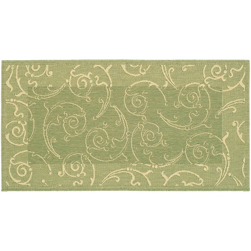 Safavieh Courtyard Swirl Indoor Outdoor Rug, Green, 8X11 Ft