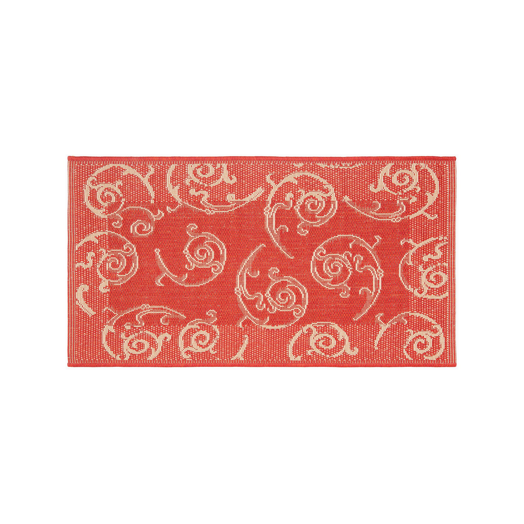 Safavieh Courtyard Swirl Indoor Outdoor Rug, Red Natural