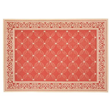 Safavieh Courtyard Framed Border Indoor Outdoor Rug