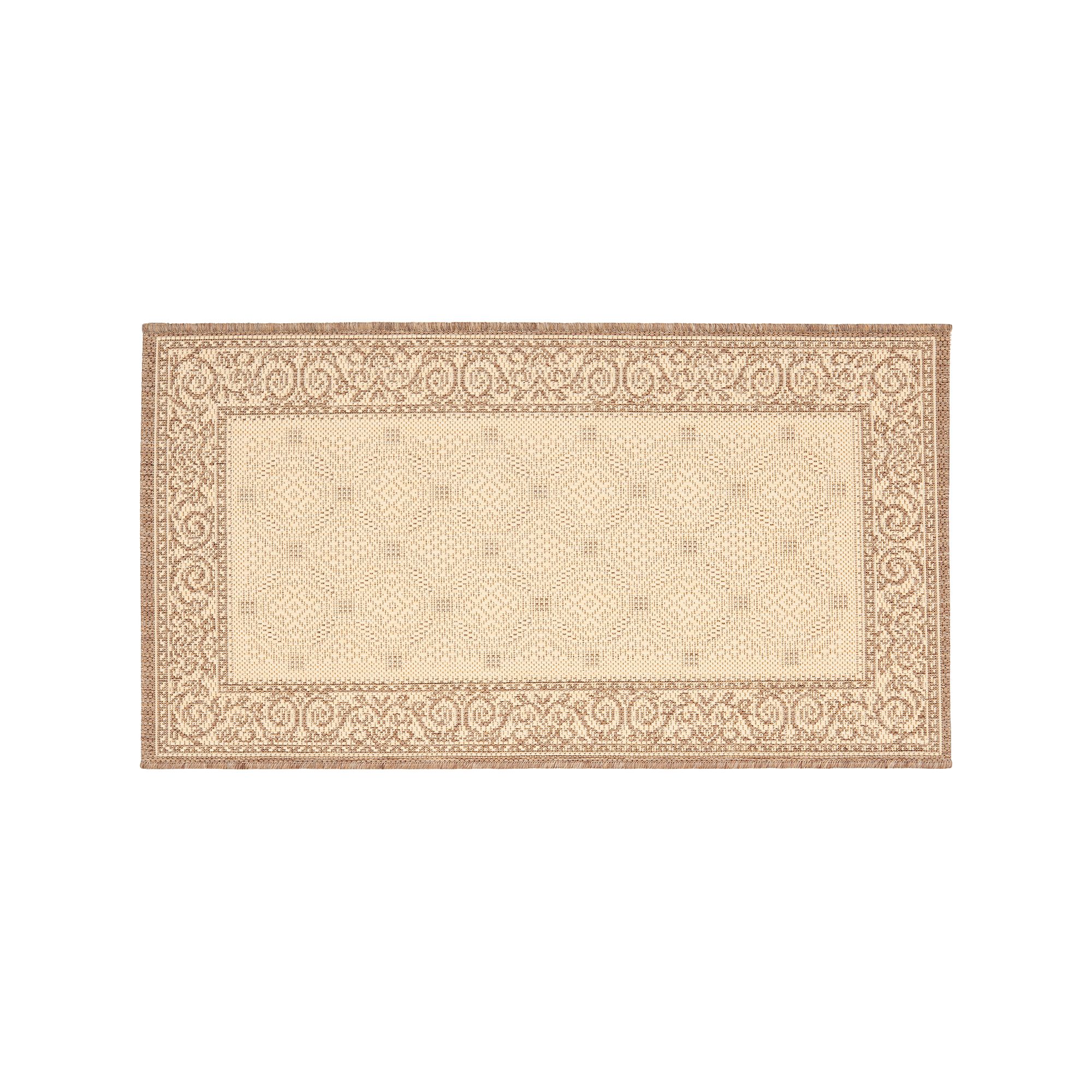 Safavieh Courtyard Framed Border Indoor Outdoor Rug, Natural Brown
