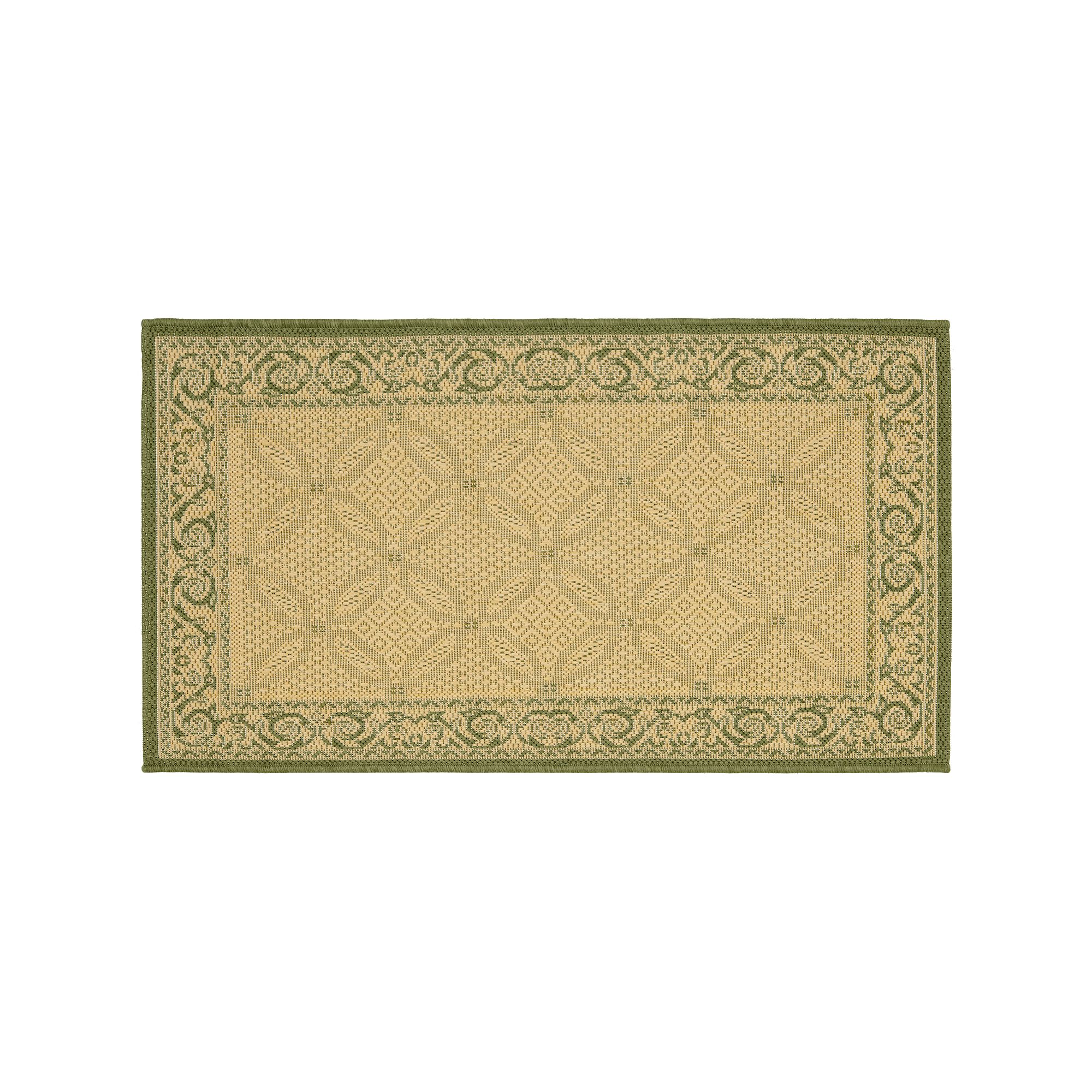 Safavieh Courtyard Framed Border Indoor Outdoor Rug, Natural Green