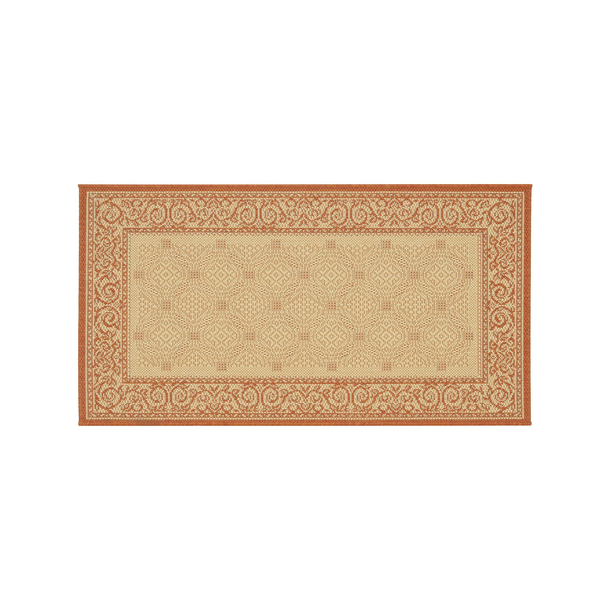 Safavieh Courtyard Framed Border Indoor Outdoor Rug, Natural Terracotta