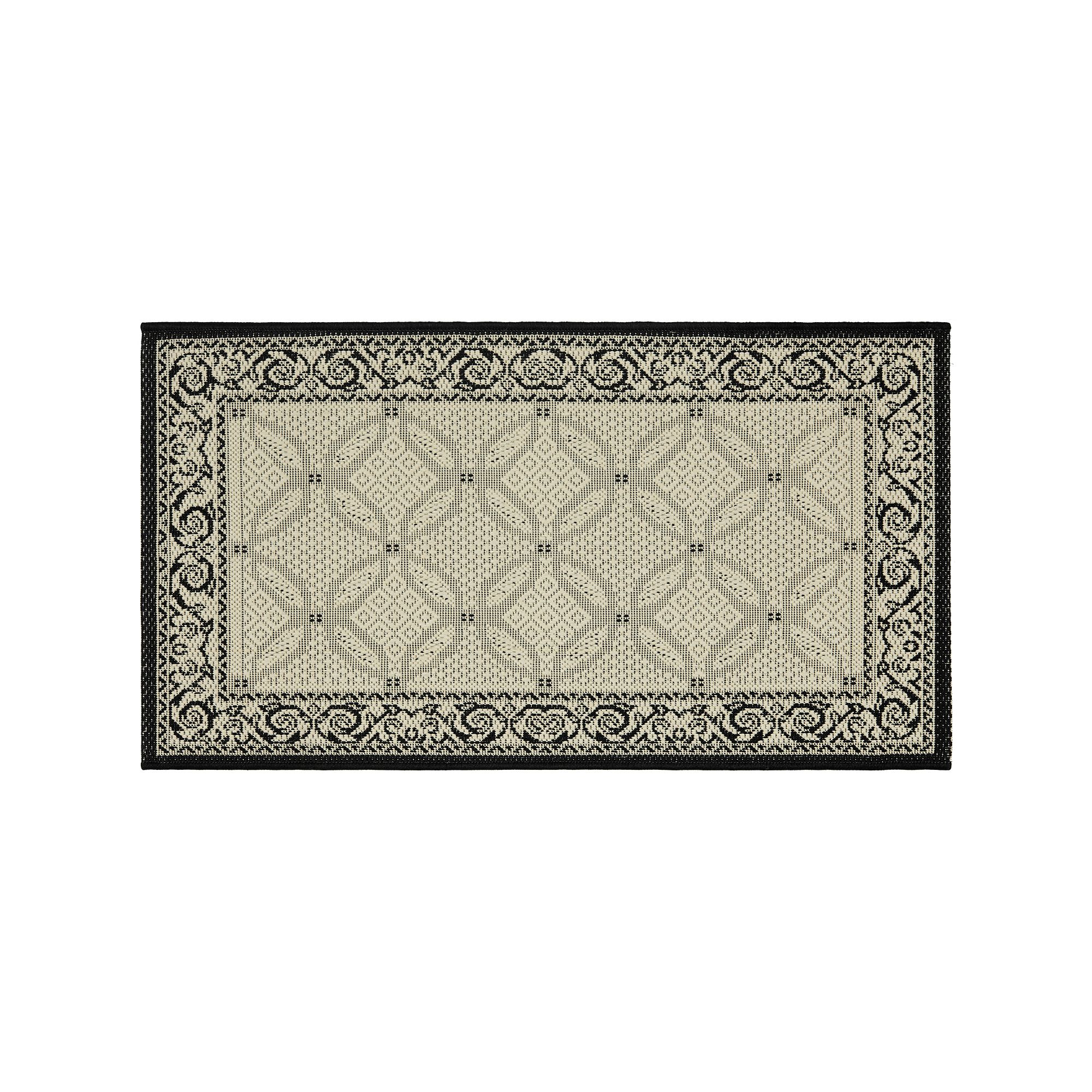 Safavieh Courtyard Framed Border Indoor Outdoor Rug, Sand Black